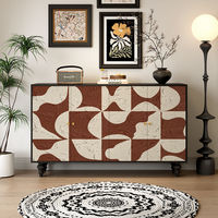 Cabinets de salon peints à la main avec des conceptions artistiques personnalisables et une finition durable