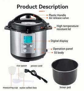 OEM ODM Manufacturer Wholesale Supplier In Guangdong Electric Pressure Cooker 8l With Foldable Handle