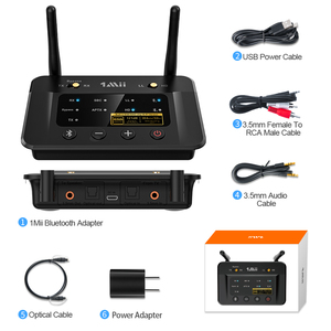 Émetteur-récepteur audio Bluetooth 5.2 HiFi DAC 1Mii avec <span class=keywords><strong>AptX</strong></span> <span class=keywords><strong>HD</strong></span>/LL et adaptateur Bluetooth sans fil adaptatif pour haut-parleurs de télévision - Product Image 6