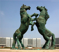 Statue de cheval de saut en Bronze de luxe peinture Sculpture d'art en métal Sculpture en Bronze de cheval d'élevage Art équestre grandeur nature pour jardin