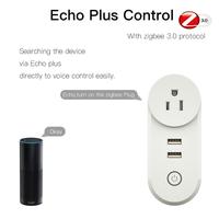 IL Israël Prise Intelligente Prise de courant avec 2 USB Interface ZigBee 3.0 Commande Vocale à distance avec L'echo Plus et plus Zigbee Moyeu