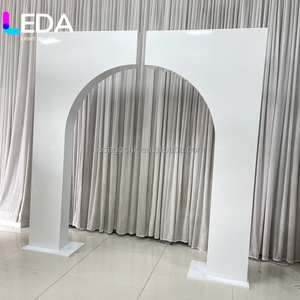 LEDA White Metal Wedding Arch 3D Floral Archway <b>Backdrop</b> <b>Stand</b> For Ceremony Party & Event Decoration Wholesale Factory Supply - Product Image 6