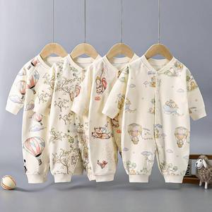 Pigiama per Neonati in Cotone Organico con Stampa Personalizzata di Cartoni Animati, Morbido e Traspirante, Tutina a Maniche Lunghe con Bottoni a Scatto - Product Image 5