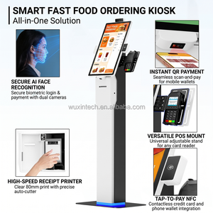 Kiosco de autoservicio con pantalla táctil capacitiva de escritorio, podio/lectern de pie, terminal POS de autoservicio con escáner de código de barras integrado y NFC - Product Image 6