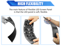 Écran LED flexible P2.5 7680Hz 6000cd, module LED incurvé et pliable, affichage LED incurvé pour mur, pilier, colonne, publicité circulaire