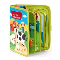 Livre sensoriel Montessori en feutre pour tout-petits, motif vache laitière et pâturage, pour l'éducation précoce, vente en gros