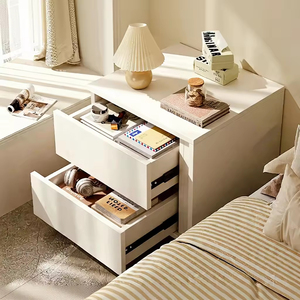 Armoire de rangement de chevet en bois moderne et simple, étagère de rangement compacte <span class=keywords><strong>convertible</strong></span> pour appartement, chambre à coucher, meuble de chevet - Product Image 4