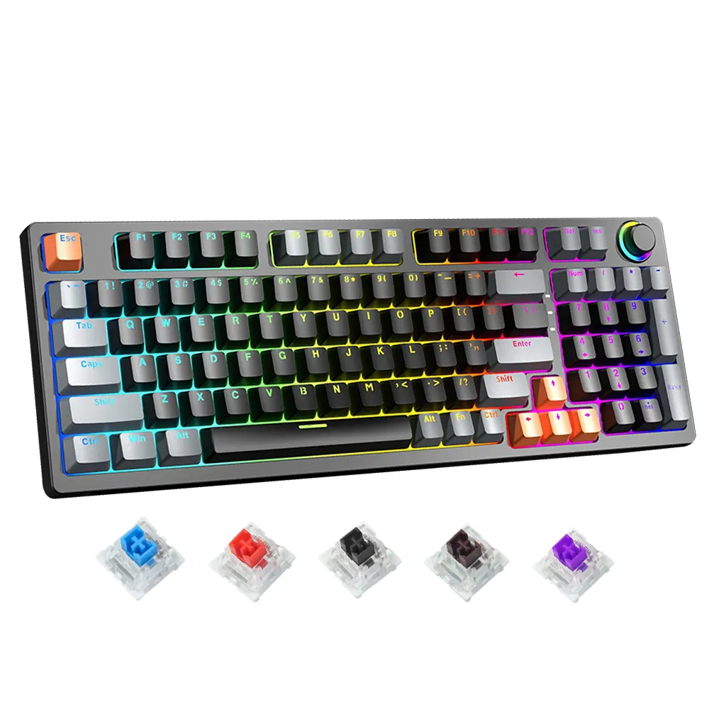 Teclado com fio RGB para PC, teclado mecânico para jogos, teclado de teclado russo para laptop, com luz OEM SAMA, tablet e ergonomia para PC gamer