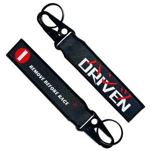 Custom Logo Lanyard Short Keychain Motorcycle Wrist Lanyards with Eagle Hook Woven Embroidery Nylon Material