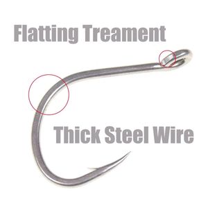 1 #   1/0 2/0 3/0 4/0 5/0 Zoutwater Slow Assist Jigging Haak Tin Gecoat Corrosiebestendig Jig Lokhaak Levend Aas Visshaak - Product Image 3