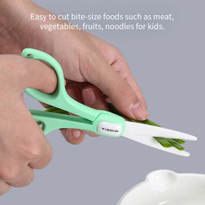 Ciseaux à repas pour enfants en céramique, coupe-aliments non toxique, ergonomique avec housse de protection pour la préparation du pain et des légumes en crèche - Product Image 5