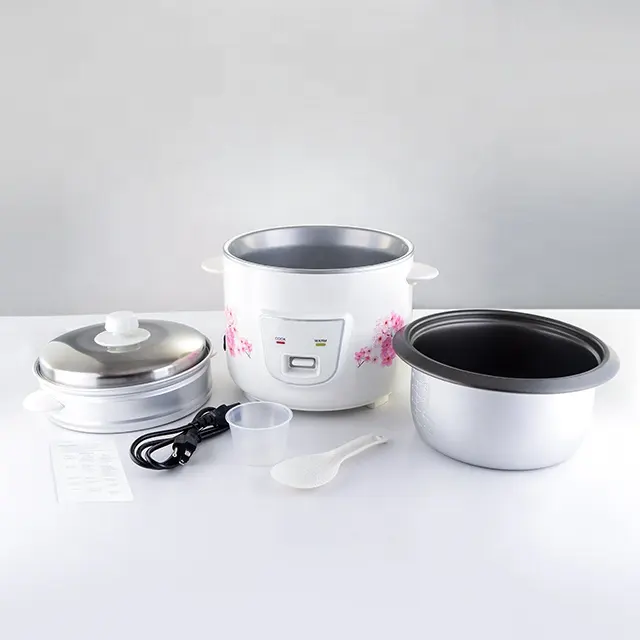 Nuovo design personalizzato grande capacità piccoli elettrodomestici 5l 900w una chiave avviare elettrico cilindro di riso fornello con cestello per la cottura a vapore