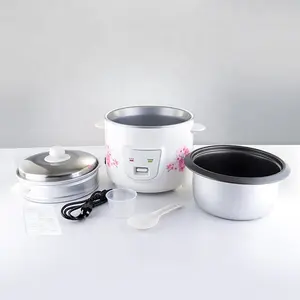 Panela elétrica de arroz com cilindro elétrico de grande capacidade, equipada com uma chave, novo design personalizado, eletrodomésticos pequenos de 5l e 900w, com cesta de vaporizar