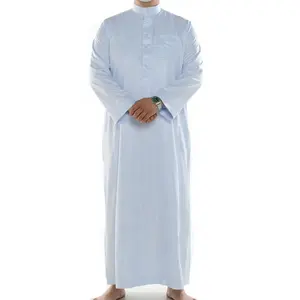 Atacado nova moda masculina islâmica, haramain thobe vestido muscular thobe al haramain qami