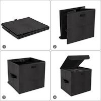 Boîte de rangement pour disques vinyles, boîte de rangement pliable et empilable avec couvercle et poignées, boîte de rangement portable pour la maison et le bureau