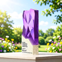 Trophée en marbre haut de gamme avec cristaux scintillants, sur mesure, créatif, pour réunion annuelle, compétition de championnat, récompense d'honneur professionnelle