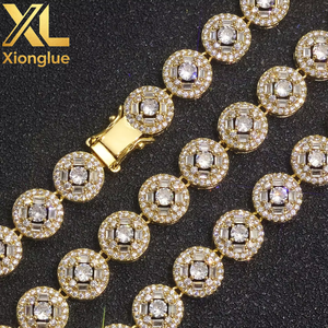 European American Fashion Versatile Zircon Cuban <b>Chain</b> Necklace for Unisex 18K Gold Plated <b>Copper</b> 18 Inches Cool Street Style - Product Image 3