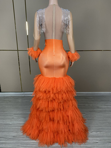 Novance Y3654トレンドのウェディングドレス2024オレンジプロムドレスファッションダイヤモンドレディース服誕生日セクシー - Product Image 6