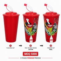Haute qualité Portable 500ml ensemble de verres en plastique couvercle paille OEM vente chaude enduit pour enfants retour école sûr pour lave-vaisselle