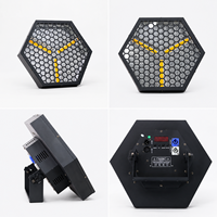 Lot de 3 projecteurs rétro dorés 60W avec 48 LED RGB 3W à intensité variable linéairement, contrôle DMX512, éclairage d'effet auxiliaire de scène IP20