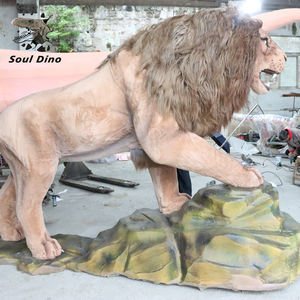 Gerçekçi aslan kükreyen eğlence parkı gerçekçi modeli Animatronic aslan ekipmanları - Product Image 5