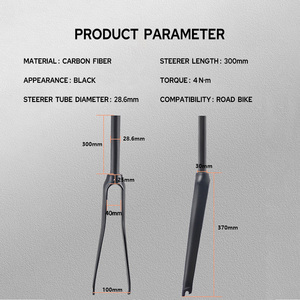 Horquilla de Bicicleta de Carretera de Carbono, Carbono 700*25c Máx., Diseño Aerodinámico, Horquilla de Fibra de Carbono Ligera y Robusta - Product Image 5