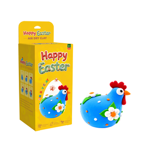 Cute Blue Easter Chicken Air Dry Clay Kit | Non-Toxic Kid-Safe Toddler Easter Craft Supplies | Holiday Decor & Gift