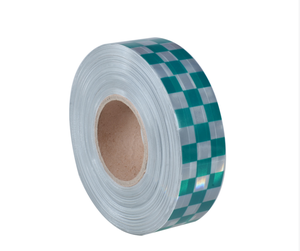 Ruban rétro-réfléchissant à damier bleu et blanc pour véhicules (matériel PVC/Nylon/PET) - Product Image 2