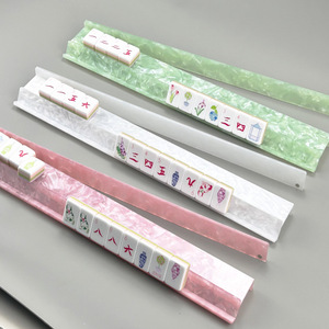 Soportes magnéticos de acrílico para Mahjong con empujadores de 20 pulgadas y 19 pulgadas, transparentes, con diseño de concha de tortuga, para fichas de Mahjong, accesorios para el juego de Mahjong - Product Image 5