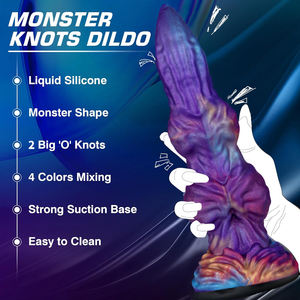 Dildo anjing baru mainan seks dewasa dengan 2 simpul besar cangkir hisap Alien Monster Dildo silikon lunak steker Anal g-spot stimulasi - Product Image 3
