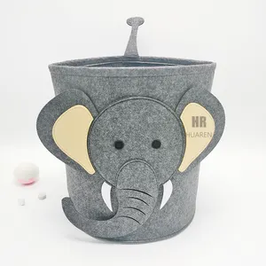 Animal Felt Toy Storage Basket Kids Toy Organizer Storage Basket Felt