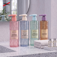 Bouteille pompe en plastique PET gaufré de 250 ml, conteneur cosmétique à filetage 20 pour lotion, shampoing, gel douche