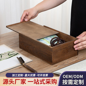 Caja de almacenamiento de madera maciza rectangular de 20x20x10cm con estructura de mortaja y tenón y tapa extraíble para frutos secos - Product Image 5