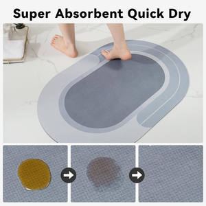 Crystal Velvet Cushion Water-absorbing Quick-drying Floor Carpet Bathroom Non-slip Foot Pad Household Oil-proof Kitchen <b>Mat</b> - Product Image 4