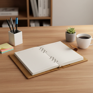 ปกสมุดบันทึกแบบห่วง 6 ห่วง ขนาด A5 พร้อมปกสมุดบันทึกแบบมีแม่เหล็ก - Product Image 1