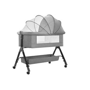 <span class=keywords><strong>Lit</strong></span> bébé en métal personnalisé en usine, berceau bébé, hauteur réglable avec moustiquaire, panier de rangement, roues pour chambre à coucher, hôpital - Product Image 5