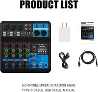 Console de mixage audio professionnelle en gros, mise à jour 5 canaux pour les fonctions Bluetooth et MP3 avec mini mixeur DJ USB à prix avantageux