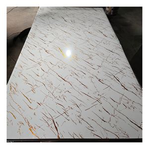 Стильный современный золотой аксессуар 16 мм тисненый УФ-мраморный лист ПВХ стеновые панели роскошный мрамор для спален и парков - Product Image 6