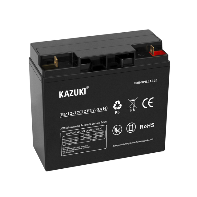 KAZUKI Factory Direct Supply 12v17ah Sealed Lead Battery Rechargeable Storage Deep Cycle Solar Battery Ups Battery