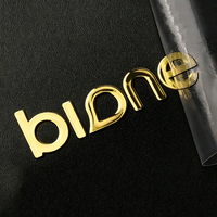Stiker Logo Kustom 3D Embossed Metal, Stiker Mewah Berlapis Emas, Tahan Air, Ramah Lingkungan, Stiker Perekat Vinyl, Kerajinan Bingkai Foto