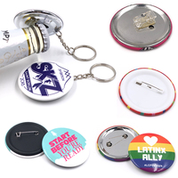 Insigne de bouton rond promotionnel ouvre-bouteille insigne de broche ronde imprimée par sublimation en fer blanc