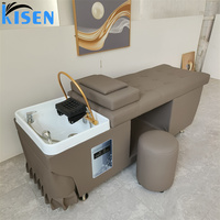 KISEN Vente en gros d'équipements de spa capillaire, mobilier de salon, lit de massage, lit de shampoing thaïlandais professionnel, chaise de shampoing avec steamer