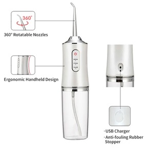 Portable <span class=keywords><strong>Rechargeable</strong></span> eau Pick dents nettoyant 3 Modes dents dentaires irrigateur Oral sans fil dent Usb eau Flosser - Product Image 3