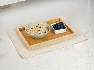 Bandeja de Servir de Bambú Natural, Moderna y Rectangular, para Comida, Bebidas, Decoración, Bandeja de Madera para el Hogar, Cocina, Mesa de Centro, Dormitorio - Product Image 4