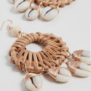 Boucles d'oreilles en rotin pour filles, modèle tendance, élégant, été 2020 - Product Image 4