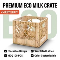 Caisse de rangement robuste en HDPE coloré 16QT camouflage, caisse de déménagement, caisse à lait, vente en gros, caisse en plastique, vente directe d'usine