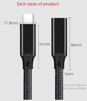 Meistverkauftes USB3.2 USB-C Verlängerungskabel 1m 2m 3m 5m Anpassbare Länge 100W 20Gbps 4K 60HZ