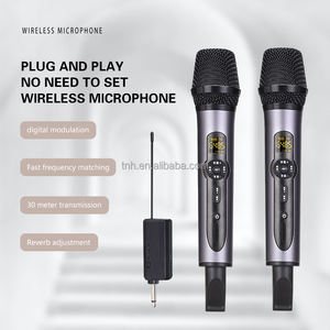 ميكروفون لاسلكي ديناميكي معدني احترافي من TNH ، ميكروفون لاسلكي UHF لتعليم أداء المسرح والحفلات - Product Image 2