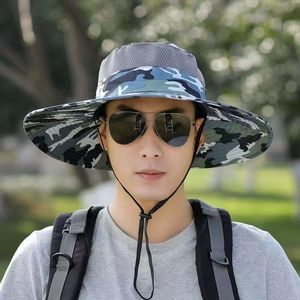 Wide Brimmed Bucket <b>Hat</b> For Men Women Camouflage Breathable <b>Summer</b> Outdoor Sun Protection <b>Hat</b> 56-58Cm - Product Image 1