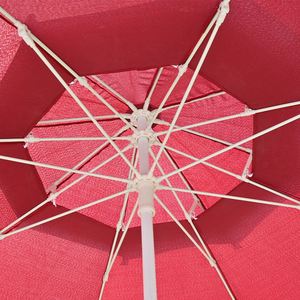 Sombrilla de Playa para Exteriores con Doble Toldo, Estructura de Fibra de Vidrio, Súper Resistente al Viento, Color Caqui Borgoña, Protección UV - Product Image 4